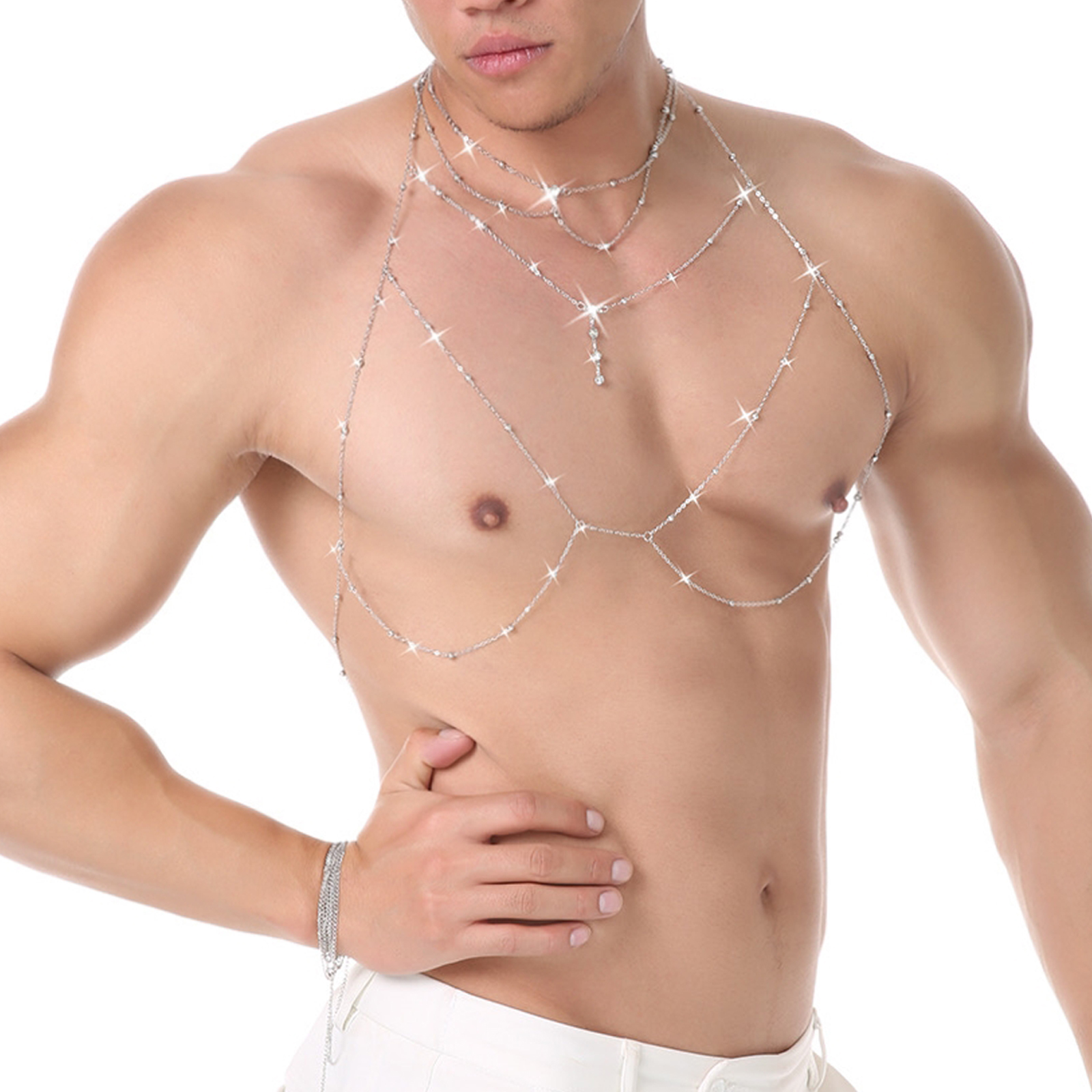 Harness Body Chest Chains Rhin - Body Jewelry Charms avaliação e preço