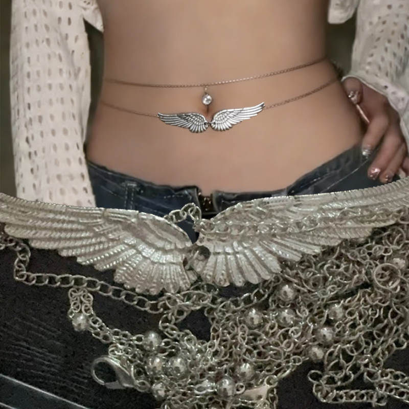 Double Layer Wings Angel Waist - Body Jewelry Charms avaliação e preço